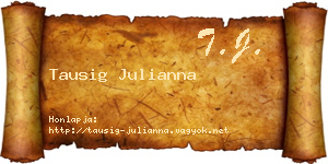 Tausig Julianna névjegykártya